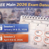JEE Main 2026 Exam Dates (Session 1 & 2)