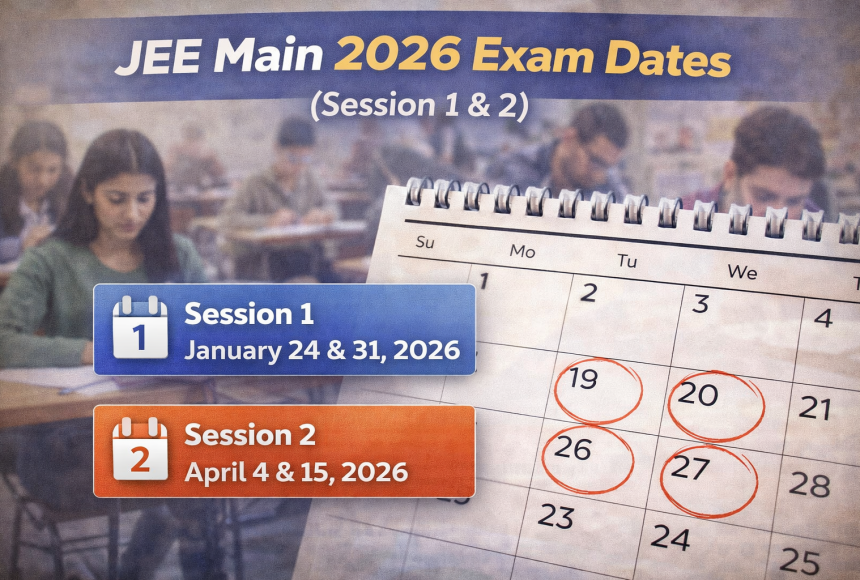 JEE Main 2026 Exam Dates (Session 1 & 2)