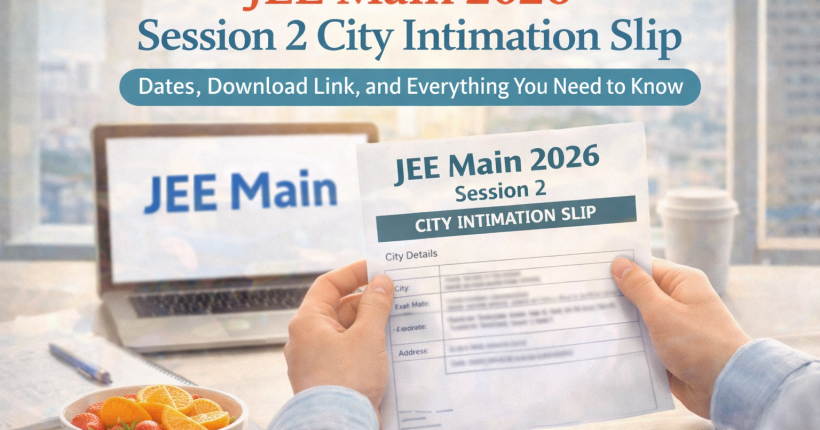 Steps to download JEE Main 2026 Session 2 City Intimation Slip from NTA website
